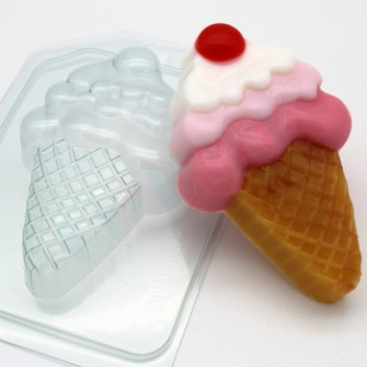 Мороженое - Рожок с ягодкой, форма пластиковая