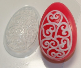 Яйцо Орнамент сердечки-завитушки, форма пластиковая