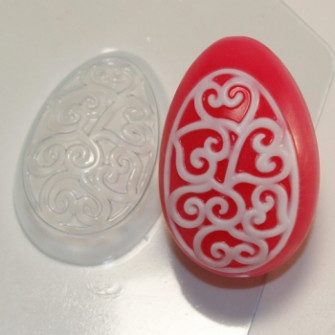 Яйцо Орнамент сердечки-завитушки, форма пластиковая