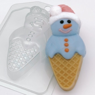 Мороженое - Снеговик, форма пластиковая