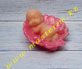Малыш в ракушке 3D, форма силиконовая