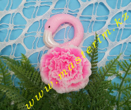 Фламинго с пионом, форма силиконовая