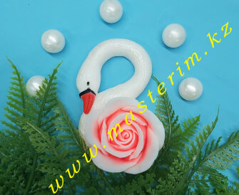 Лебедь с розой, форма силиконовая
